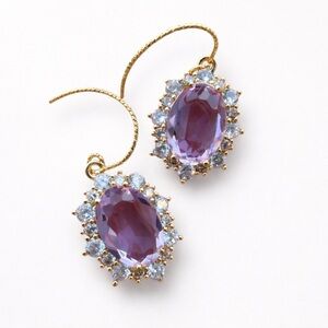 Princess Pink Halo Earrings • Oval Sparkle Drops